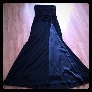 Laundry Black Matte Jersey Dress, Satin Panel.